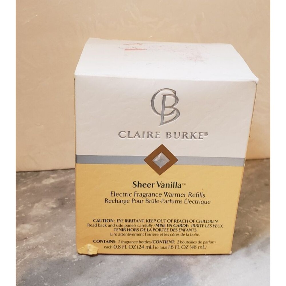 Claire Burke SheerVanilla Electric Fragrance Warmer Refill 2 8 oz. Bottles (NEW)